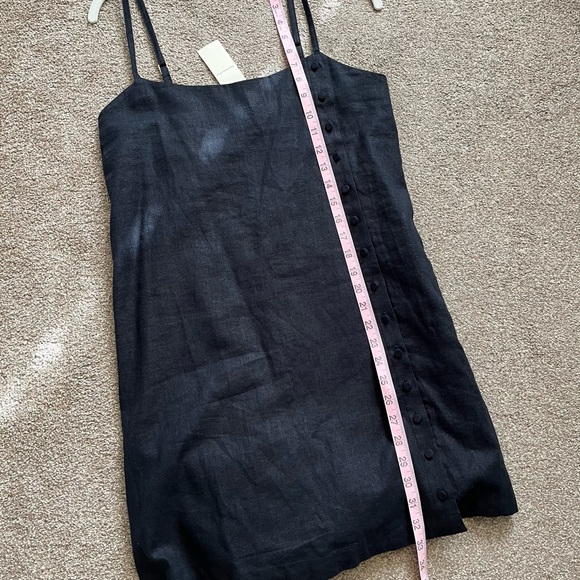 Abercrombie & Fitch Linen Blend Button Skort Black Mini Dress Romper Skirt Small - Picture 3 of 7